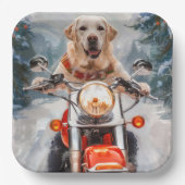 Assiettes En Carton Moto à chiens Labrador Noël (Recto)