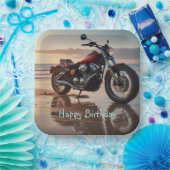 Assiettes En Carton Moto au coucher du soleil (Fête)