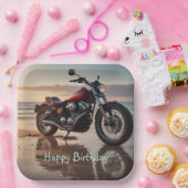 Assiettes En Carton Moto au coucher du soleil (Fête)