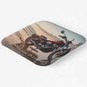 Assiettes En Carton Moto au coucher du soleil (Angulaire)