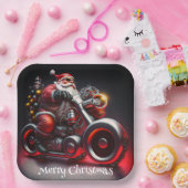 Assiettes En Carton Moto de Noël Père Noël (Fête)