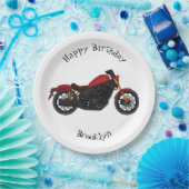 Assiettes En Carton moto de style croiseur cool (Fête)