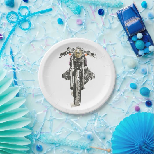 Assiettes En Carton Moto en encre II (Fête)