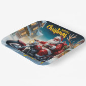 Assiettes En Carton Moto Noël Père Noël Et Rudolph Reindeer (Angulaire)