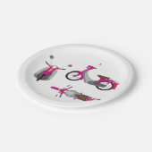 Assiettes En Carton Moto rose (Angle)
