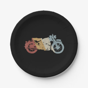 Assiettes En Carton Moto style rétro Vintage