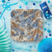 Assiettes En Carton Motocross  (Fête)