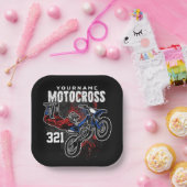 Assiettes En Carton Motocross Motocross Racing FMX Tricks personnalisé (Fête)