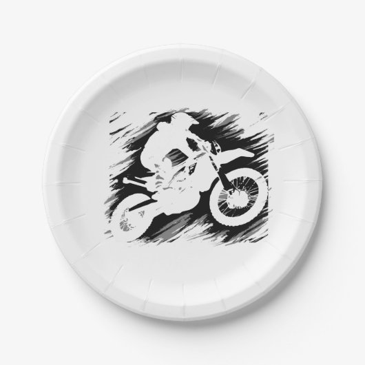 Assiettes En Carton Motocross Sport Concurrentiel Motorcycle Course (Devant)