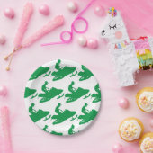 Assiettes En Carton Motoneige en vert (Fête)