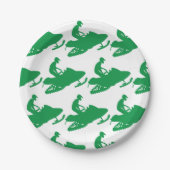 Assiettes En Carton Motoneige en vert (Devant)