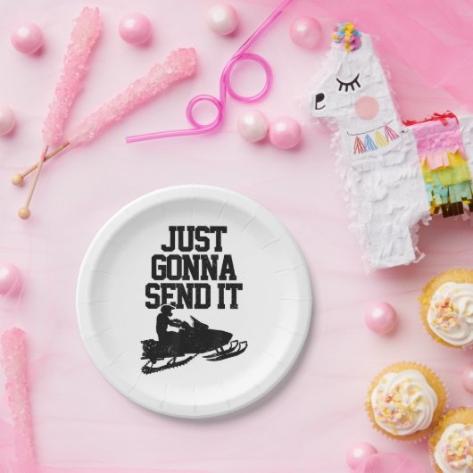 Assiettes En Carton Motoneige Vient De L'Envoyer Drôle Motoneige Gif (Fête)