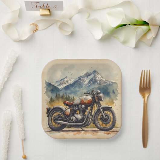 Assiettes En Carton MOTORCYCLE Birthday or Shower (Mariage)