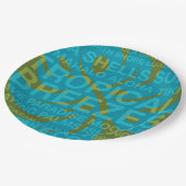 Assiettes En Carton Mots d'été Feuille Tropical et Monstera (Angle)