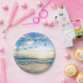 Assiettes En Carton Mouettes de plage du matin (Fête)