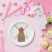 Assiettes En Carton Moulin à vent mignon (Fête)