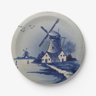 Assiettes En Carton Moulin blanc blanc blanc vintage