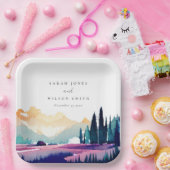 Assiettes En Carton Mountain Country Lilac Fields Mariage paysager (Fête)