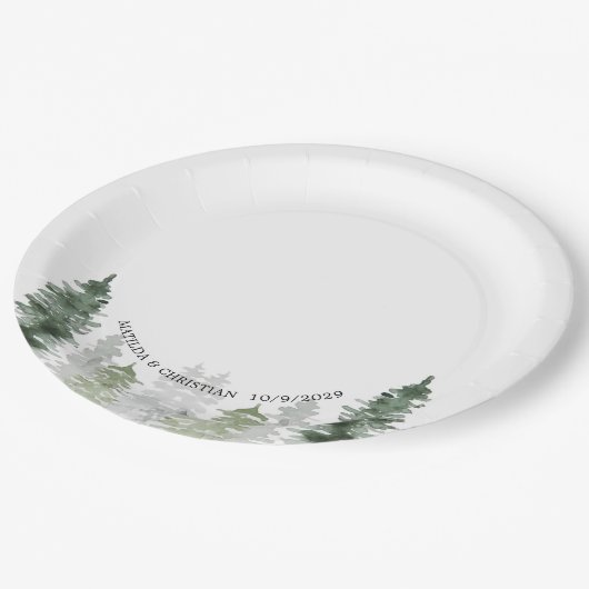 Assiettes En Carton Mountain Winter Wedding (Angle)