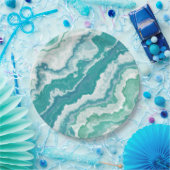 Assiettes En Carton mousse de mer marbrée : (Fête)