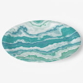 Assiettes En Carton mousse de mer marbrée : (Angle)