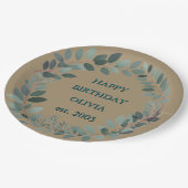 Assiettes En Carton Mousse Mocha personnalisée Eucalyptus Aquarelle Fe (Angle)