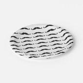 Assiettes En Carton Moustache noire (Angle)