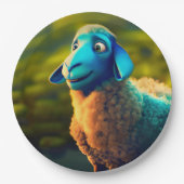 Assiettes En Carton Mouton bleu (Devant)