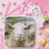 Assiettes En Carton Mouton montrer langue (Fête)