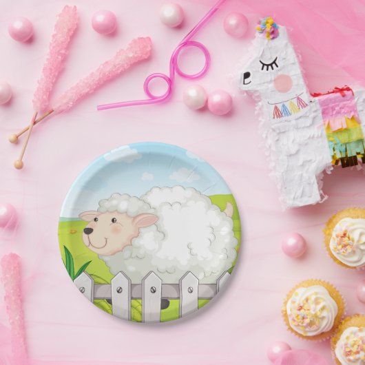 Assiettes En Carton Mouton souriant (Fête)