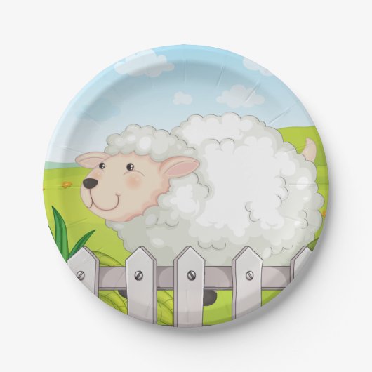 Assiettes En Carton Mouton souriant (Devant)