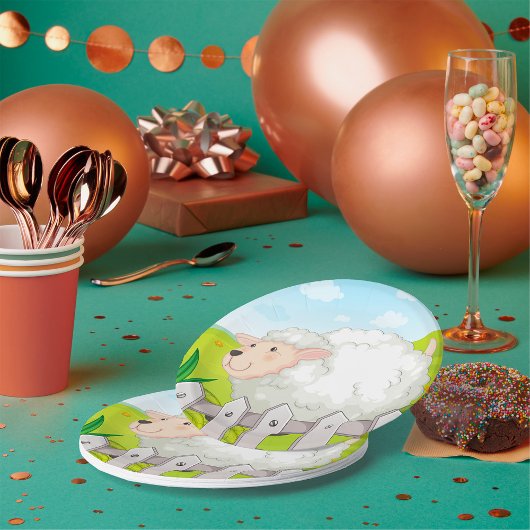Assiettes En Carton Mouton souriant