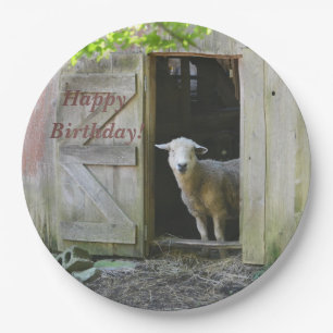Assiettes En Carton Moutons adorables de joyeux anniversaire