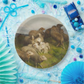 Assiettes En Carton Moutons dans un pré (par August Friedrich Schenck) (Fête)