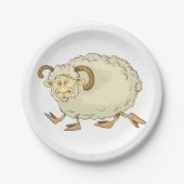 Assiettes En Carton Moutons de bélier surpris (Devant)