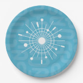 Assiettes En Carton Moyen-siècle moderne atomique Spoutnik Snowflake M (Devant)