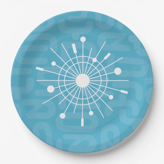Assiettes En Carton Moyen-siècle moderne atomique Spoutnik Snowflake M (Devant)