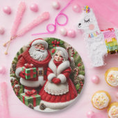 Assiettes En Carton Mr. & Mrs. Santa Claus  (Fête)