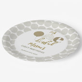 Assiettes En Carton Mr One derful Neutral Rainbow First Birthday (Angle)