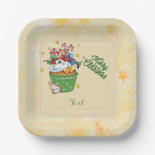 Assiettes En Carton Muffin de Noël (Recto)