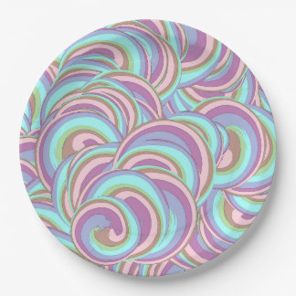 Assiettes En Carton Multicolor Swirls Pattern
