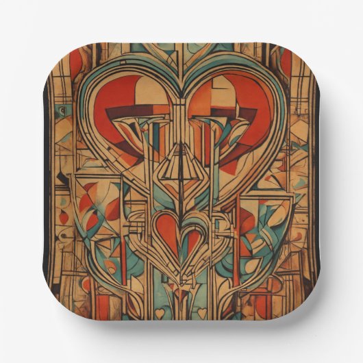 Assiettes En Carton Multicolore élégant (Recto)