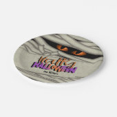 Assiettes En Carton Mummy Eyes Halloween Orange/Violet ID685 (Angle)