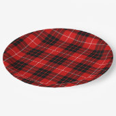 Assiettes En Carton Munro tartan rouge noir plaid (Angle)