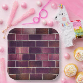 Assiettes En Carton Mur en briques (Fête)