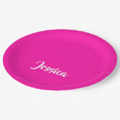 Assiettes En Carton Mur rose uni (Angle)