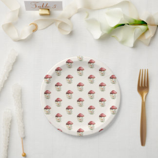 Assiettes En Carton Mushroom Baby Shower 
