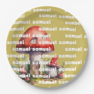 Assiettes En Carton Mushroom House nom de coutume fantaisiste