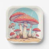Assiettes En Carton mushrooms Birthday or Shower (Recto)
