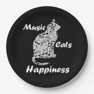 Assiettes En Carton Music Cats Happiness - Citation de l'amant musicie